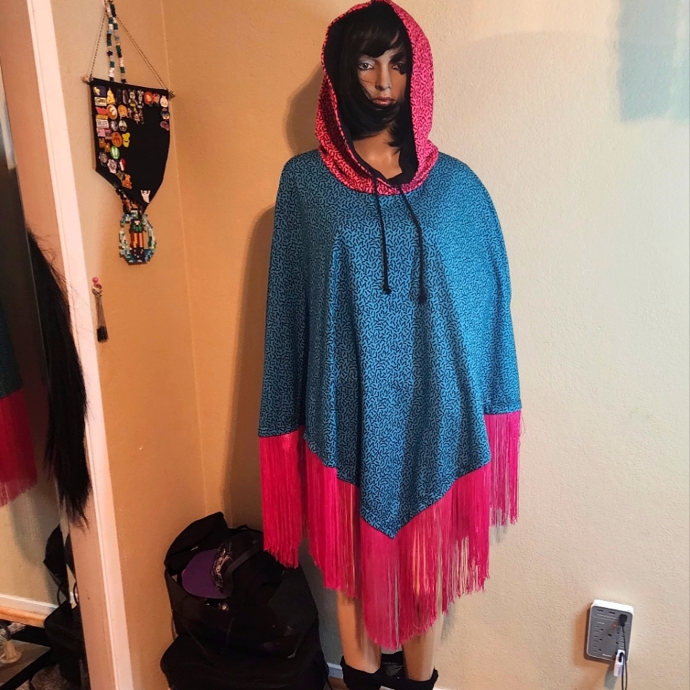 RARE Festival poncho with fringe